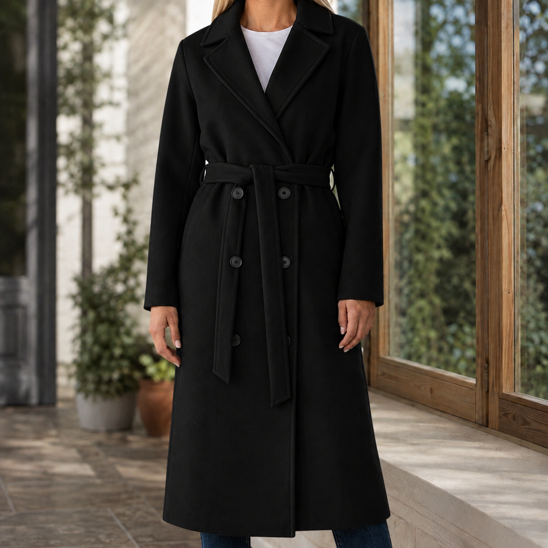 Women's Adele-Grace Belted Overcoat in Beige | Invictora.com