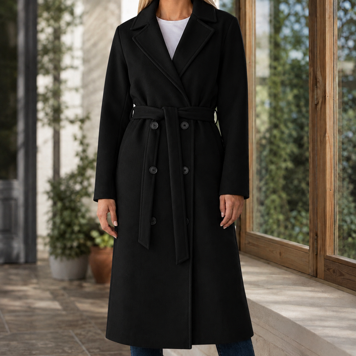 Women's Adele-Grace Belted Overcoat in Beige | Invictora.com
