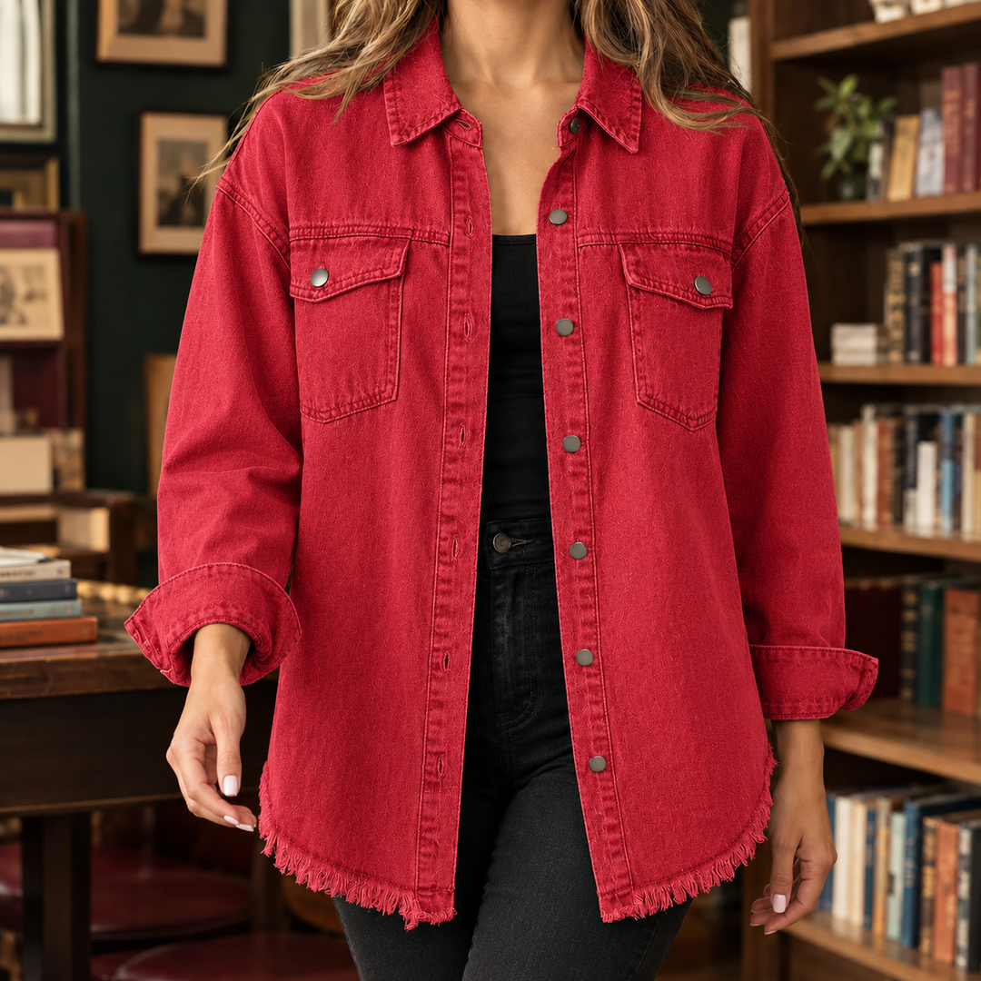 Women's Claudia Frayed Overshirt in Black | Invictora.com