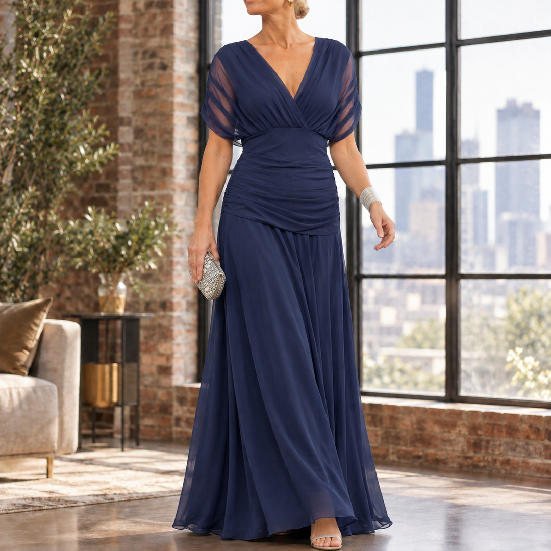 Women's Colette-Louise Draped Maxi Dress in Green | Invictora.com
