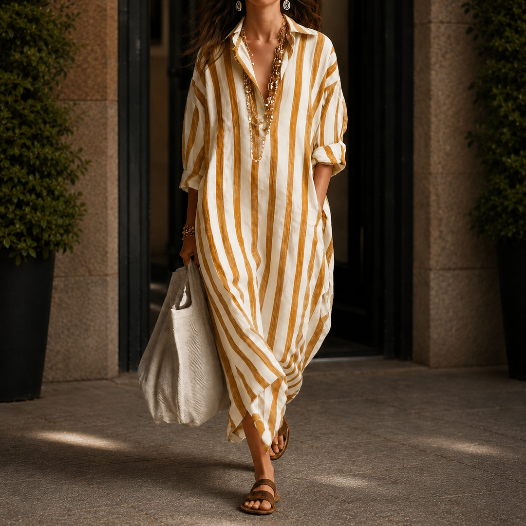 Women's Adele Striped Shirt Dress product image | Invictora.com