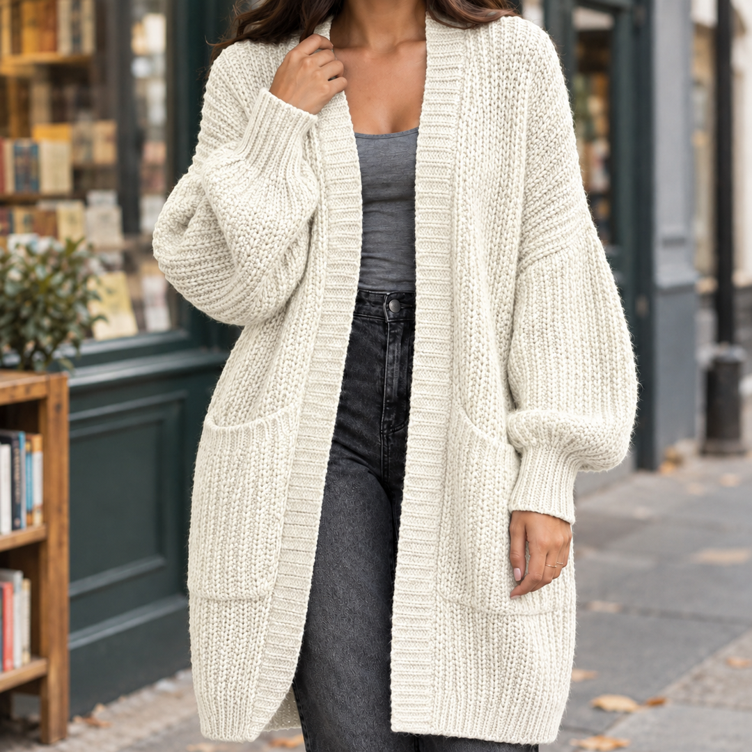 Women's Agnes-Faye Chunky Cardigan in Green | Invictora.com