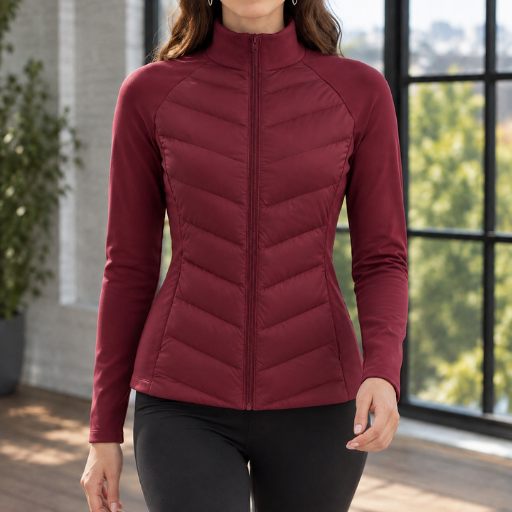 Women's Ilaria-Louise Quilted Jacket in Apricot White | Invictora.com
