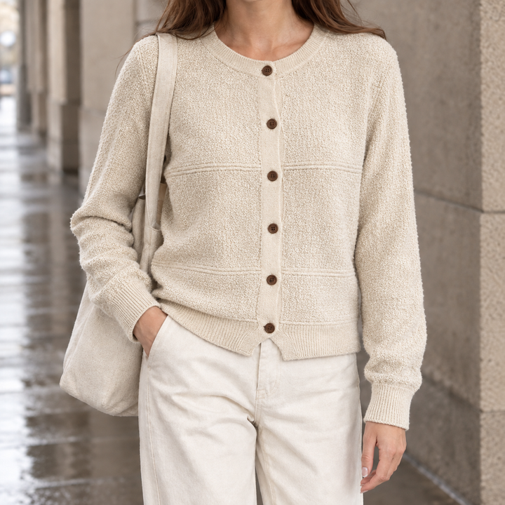 Women's Ninon-Hope Textured Cardigan in Green | Invictora.com