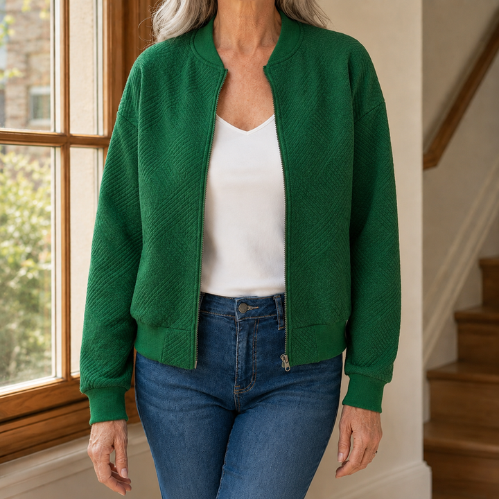Women's Estella Textured Jacket in Light Gray | Invictora.com