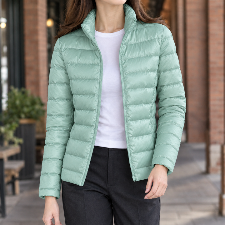 Women's Sibylla Cashmere Puffer Jacket in White | Invictora.com