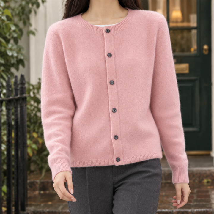 Women's Isabeau-Eve Wool Cardigan in Cream | Invictora.com