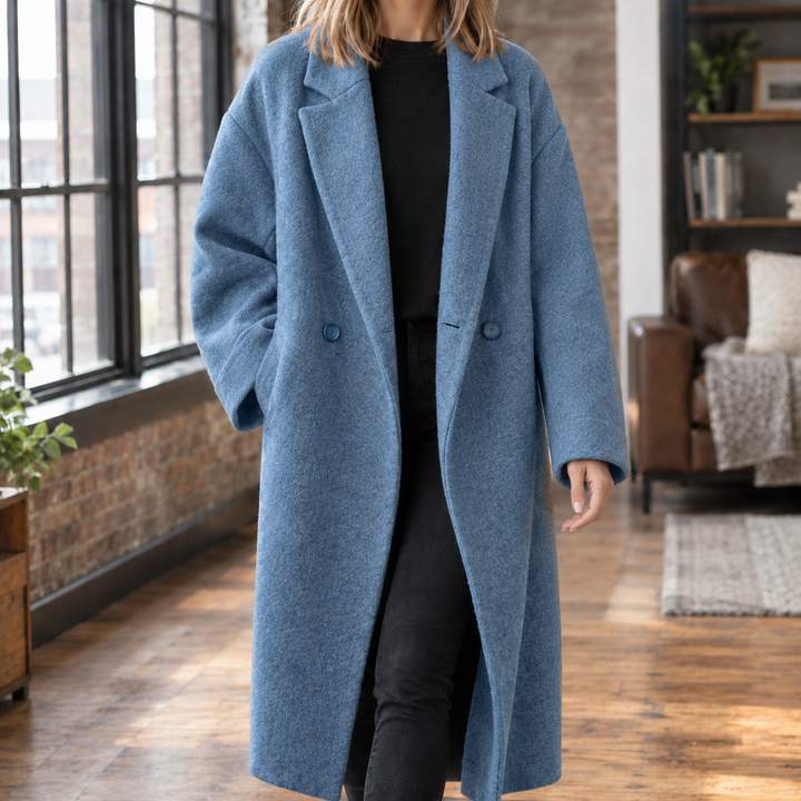 Women's Serena-Faye Wool Blend Coat in Black | Invictora.com