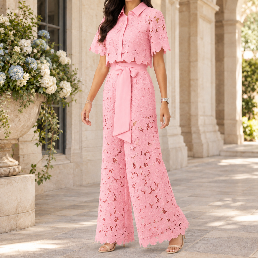 Women's Fenna-June Wide-Leg Set in Light Blue 2 | Invictora.com