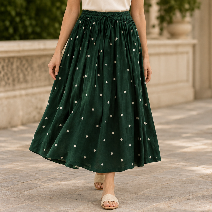 Women's Daphne Midi Skirt in Apricot | Invictora.com