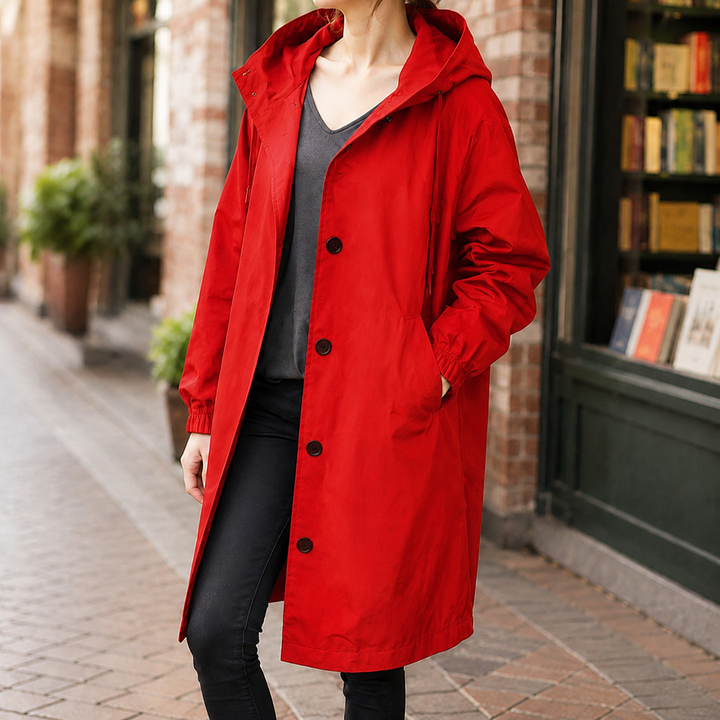 Women's Zelda-Elise Hooded Overcoat in Black | Invictora.com