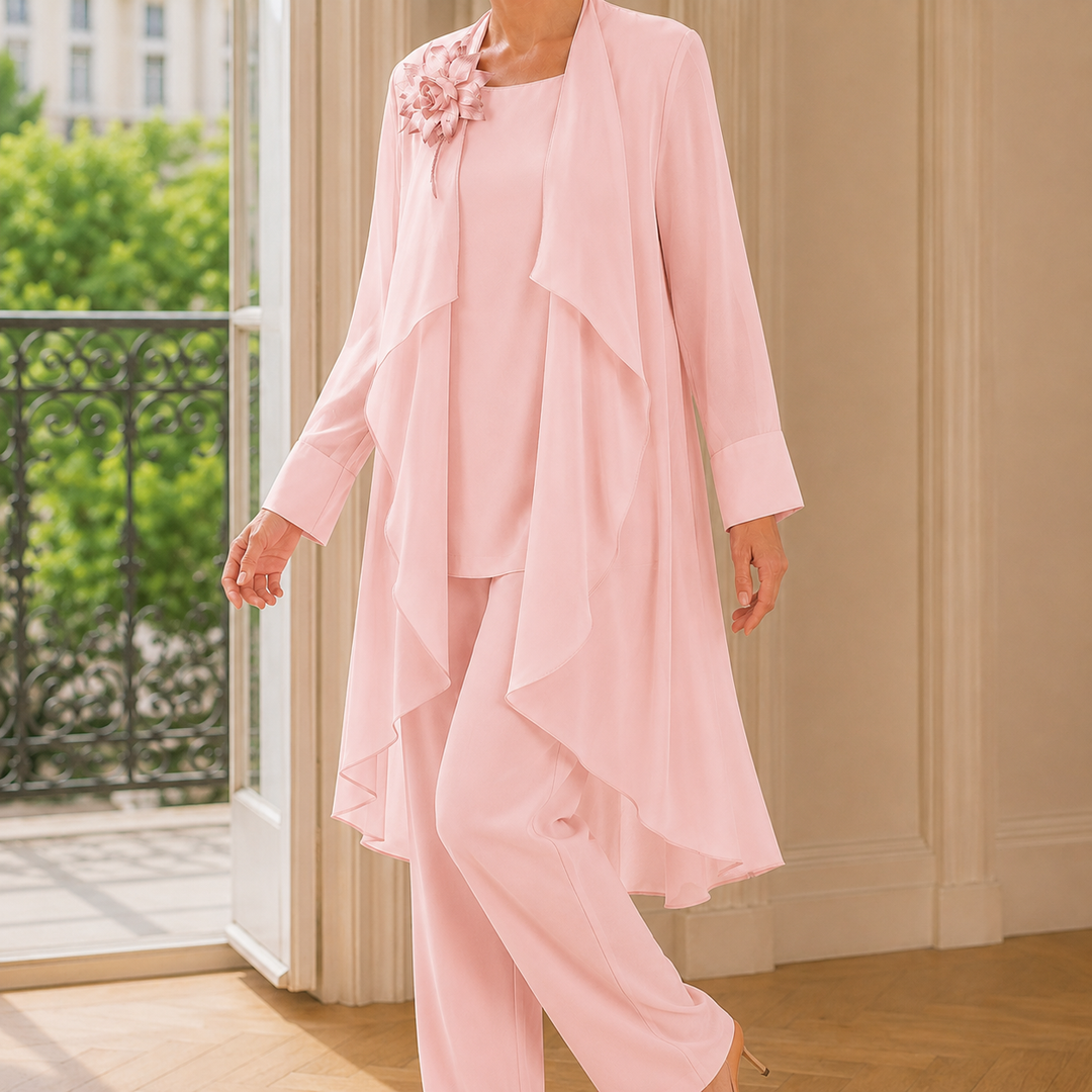 Women's Mina-June Chiffon Pantsuit in Lilac | Invictora.com
