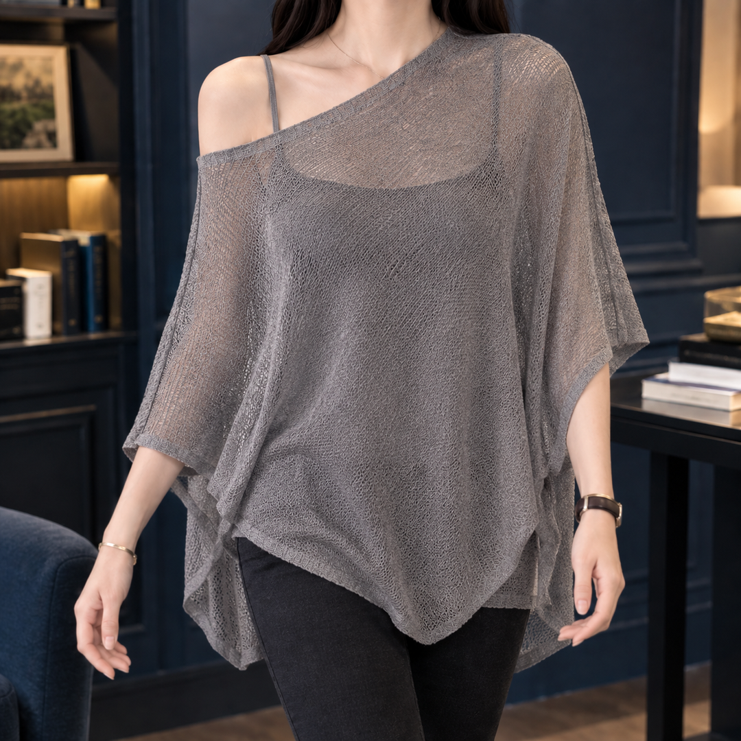 Women's Perpetua Asymmetric Knit Top in Black | Invictora.com