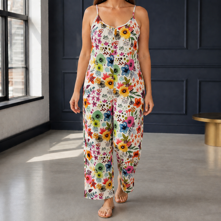 Women's Lucia-Skye Scoop Neck Jumpsuit in Yellow Green | Invictora.com