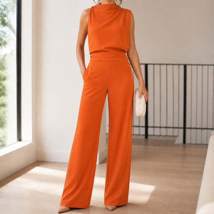 Women's Dahlia-Louise Wide-Leg Jumpsuit in Green | Invictora.com