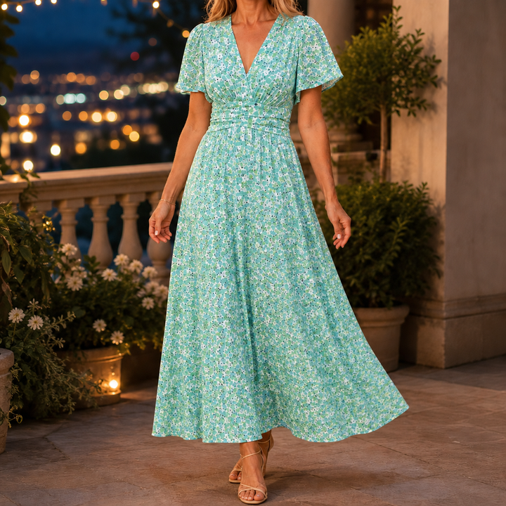 Women's Xenia-Mae Floral Maxi Dress in Orange | Invictora.com