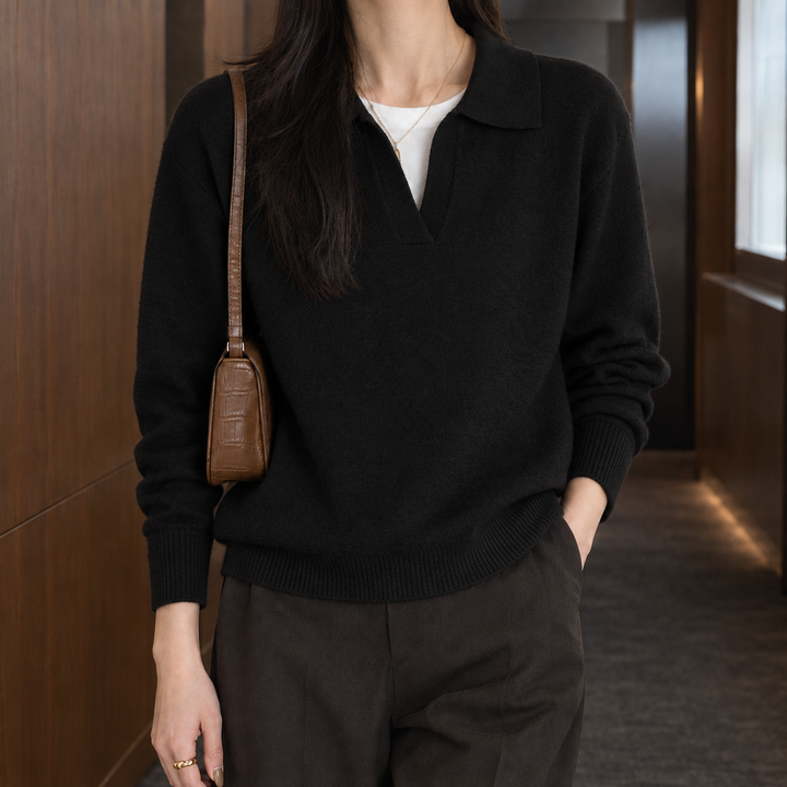Women's Briony-Hope Polo Sweater in Beige | Invictora.com