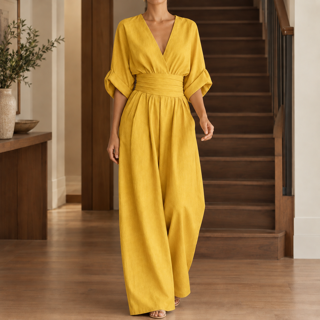 Women's Mathilde Wrap Jumpsuit in White | Invictora.com