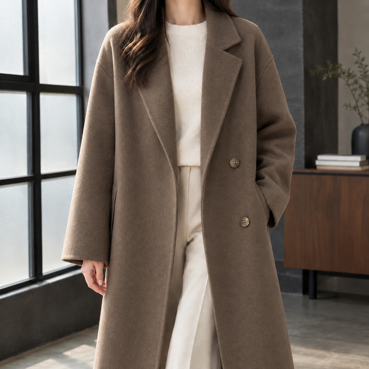 Women's Delia-Grace Double Breasted Coat in Pink | Invictora.com