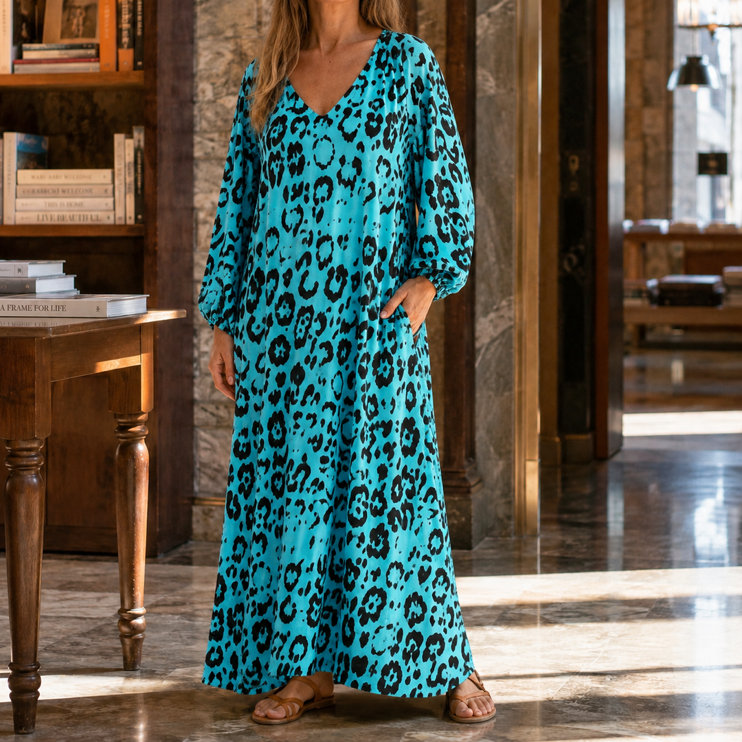 Women's Edith Leopard Maxi Dress product image | Invictora.com
