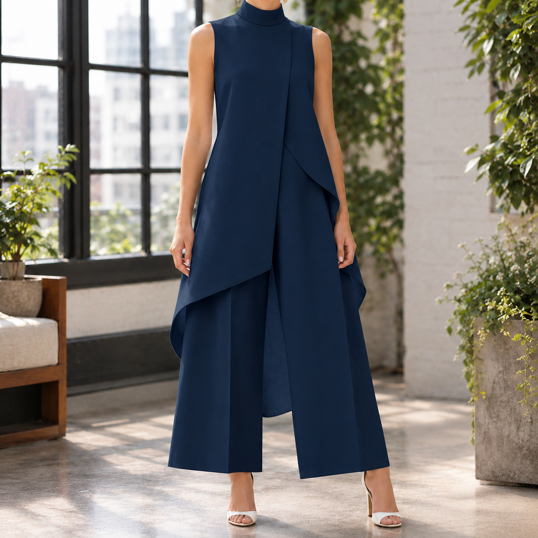 Women's Rhea-Kate Layered Pant Set in White | Invictora.com