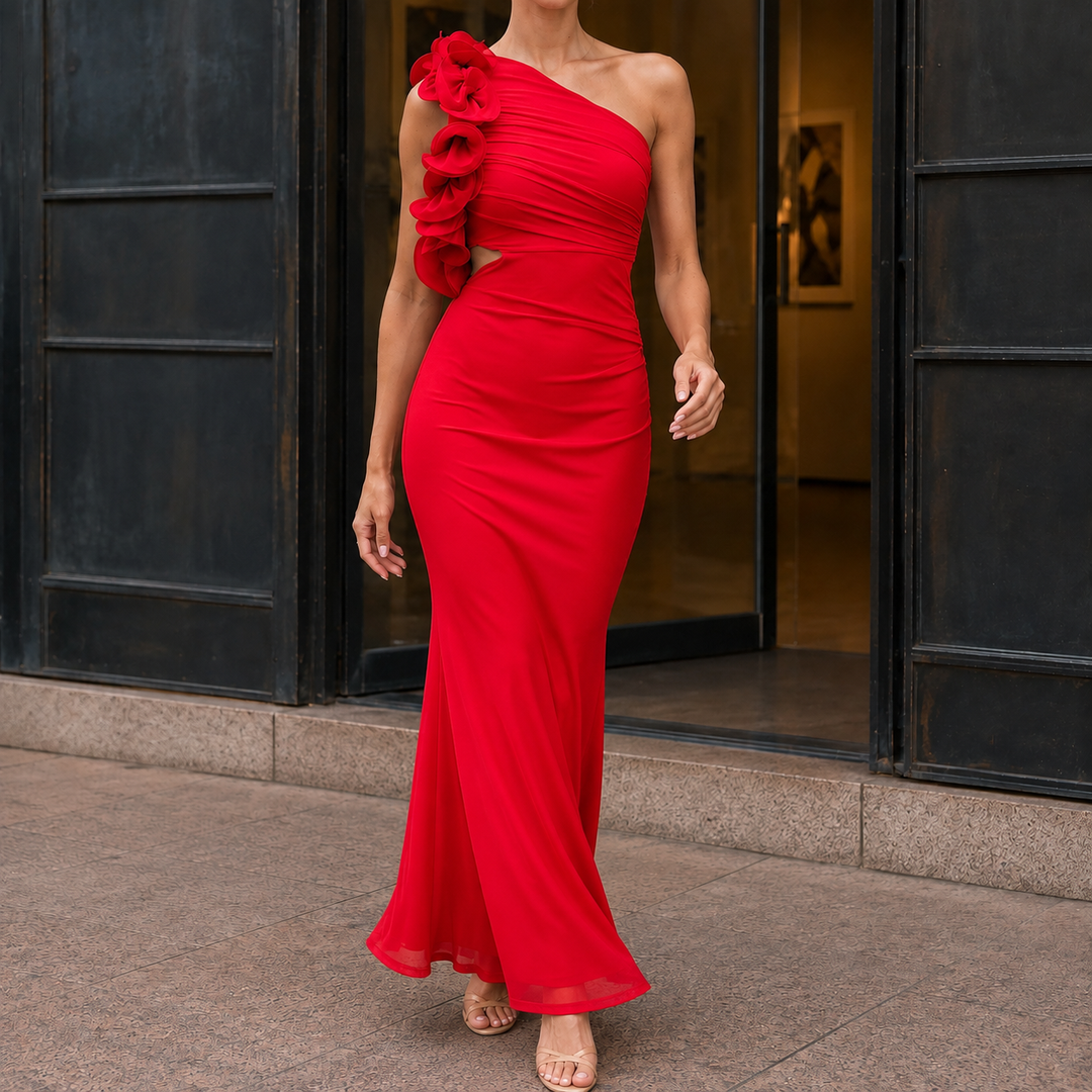 Women's Harriet-Louise One-Shoulder Dress in Light Purple | Invictora.com