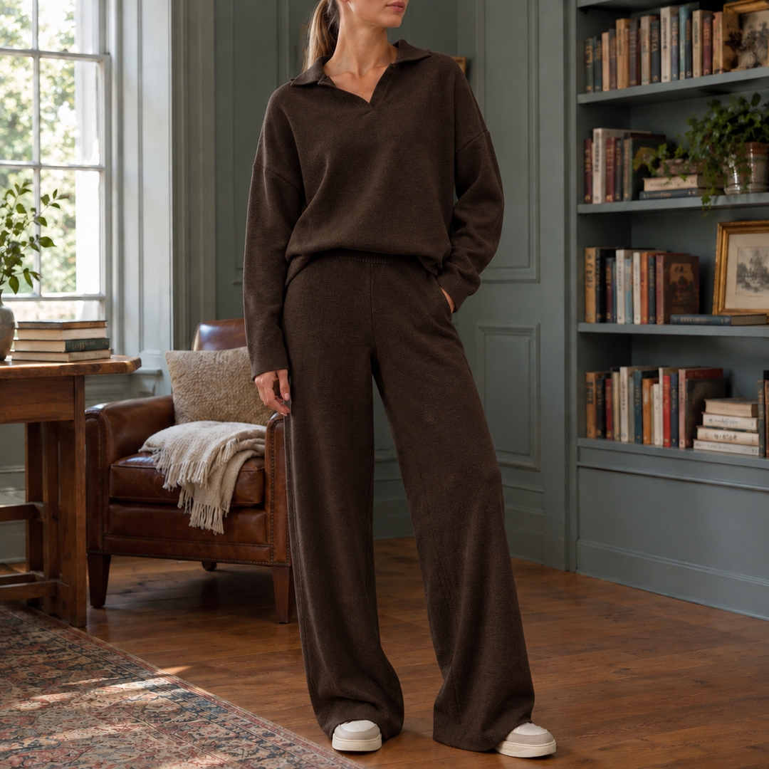 Women's Clara-Lane Wide Leg Set in Off White | Invictora.com