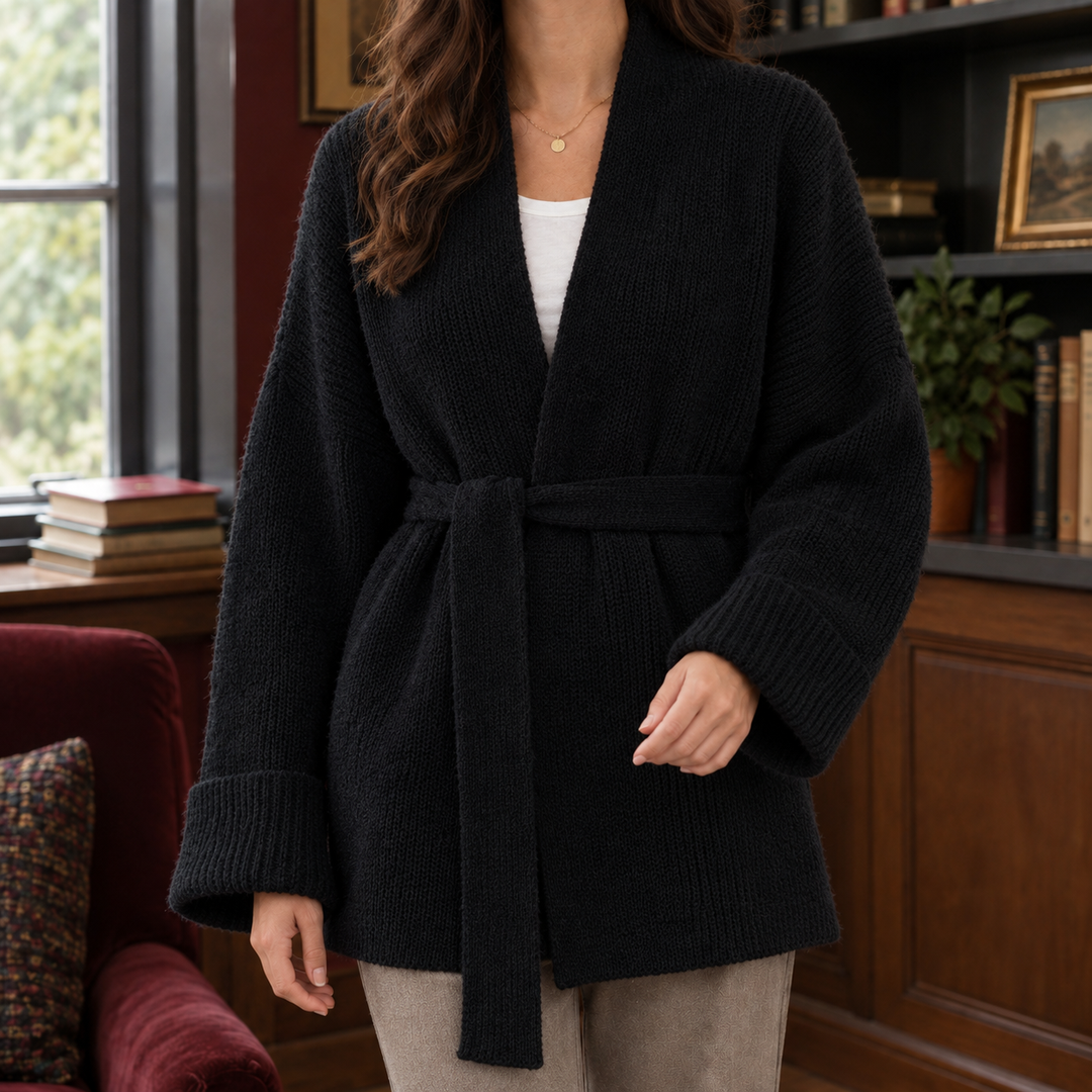 Women's Michelle-Jade Belted Cardigan in White | Invictora.com