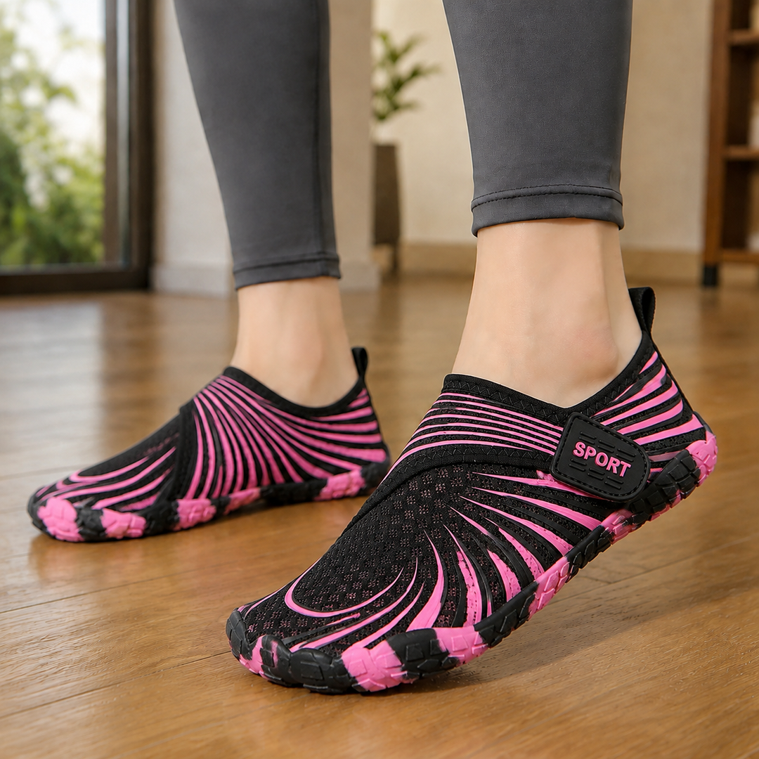 Women's Novara Five-Toe Water Shoes in White Purple | Invictora.com