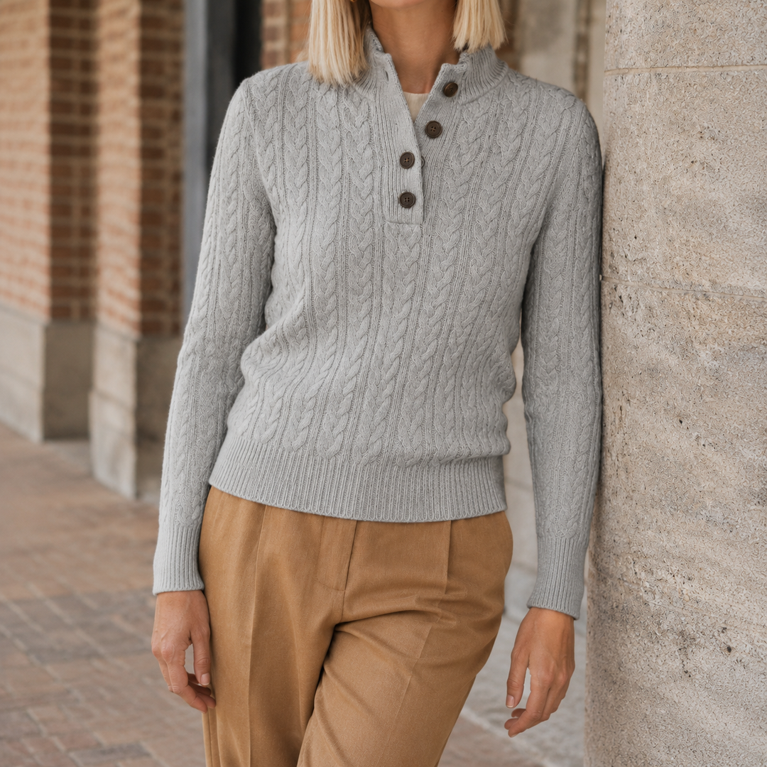 Women's Anouk-Claire Cashmere Sweater in Brown | Invictora.com