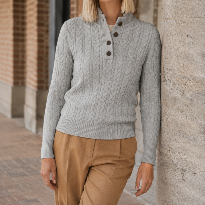 Women's Anouk-Claire Cashmere Sweater in Brown | Invictora.com