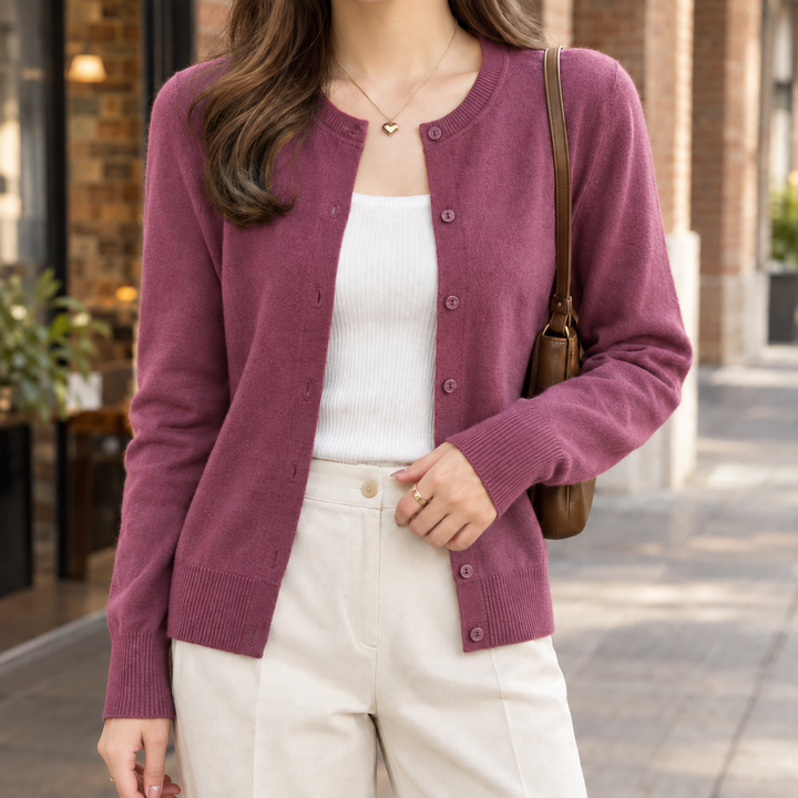 Women's Catriona-Rae Fine Knit Cardigan in Mustard Yellow | Invictora.com