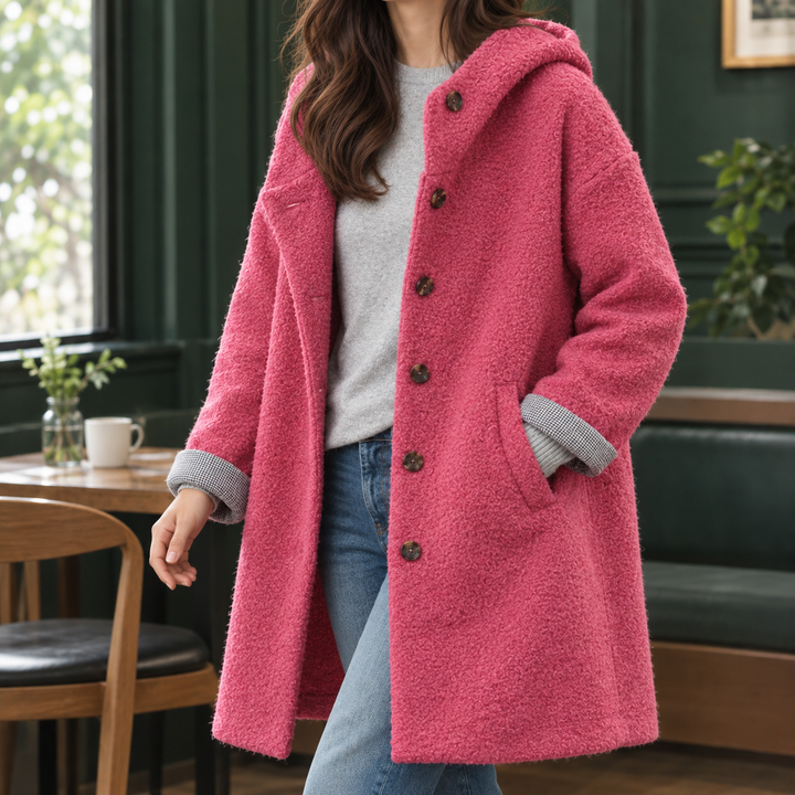 Women's Antonia-Sage Hooded Coat in Bean Green | Invictora.com