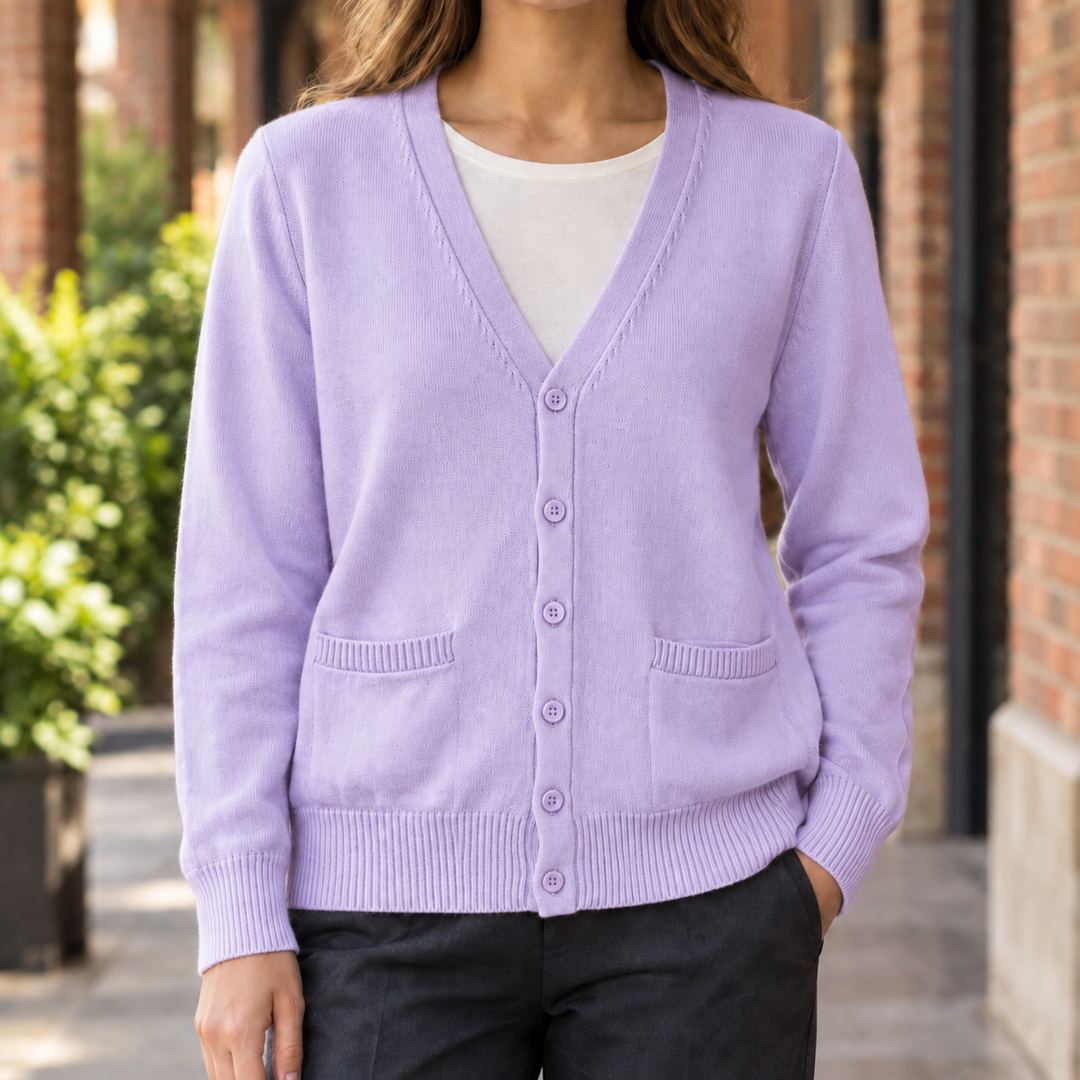 Women's Gwendolen-Kate V-Neck Cardigan in White | Invictora.com