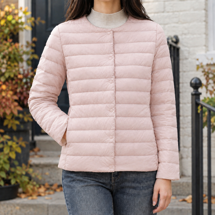 Women's Benedetta Quilted Jacket in Off White | Invictora.com