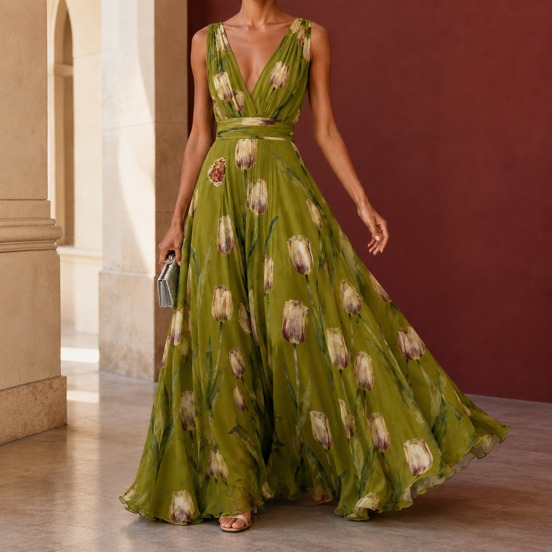 Women's Annabel-Lane Plunge Maxi Dress product image | Invictora.com