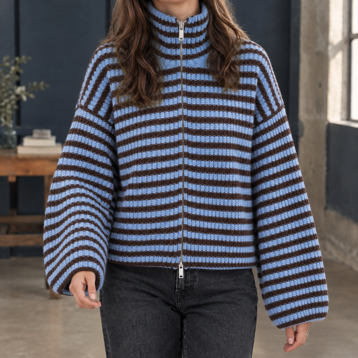 Women's Olive Ribbed Sweater in Red | Invictora.com