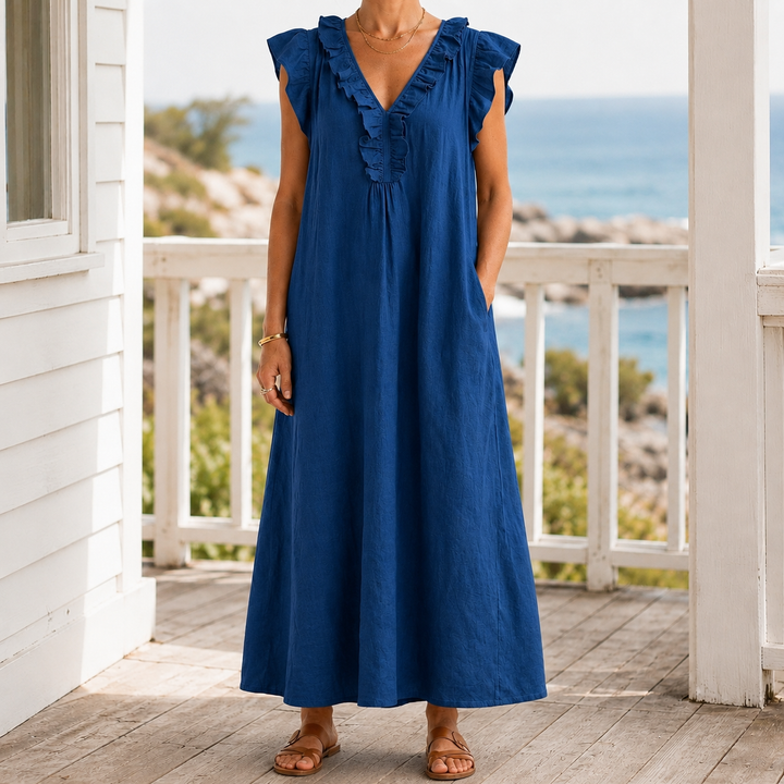 Women's Carmen-Eve Ruffle Maxi Dress product image | Invictora.com