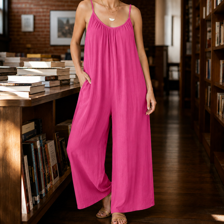 Women's Caroline Wide Leg Jumpsuit in Printed Gray | Invictora.com