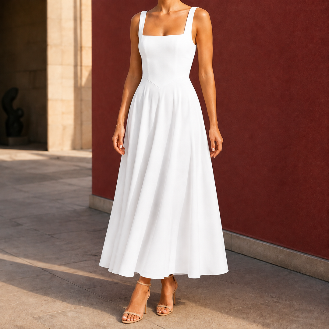 Women's Winona-Rae Square Neck Dress in Sage Green | Invictora.com