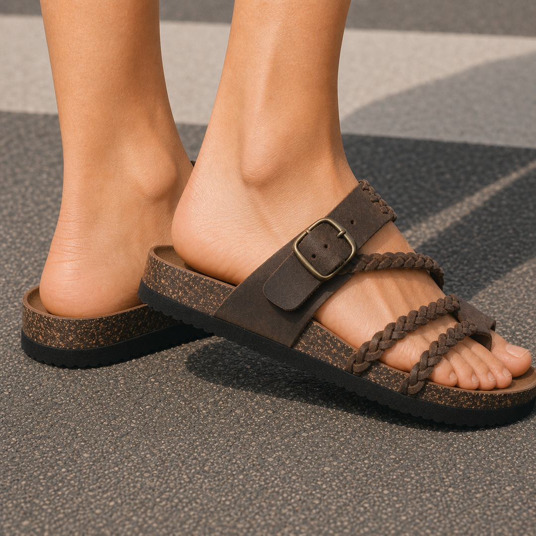 Women's Chianti Braided Sandals in Beige | Invictora.com