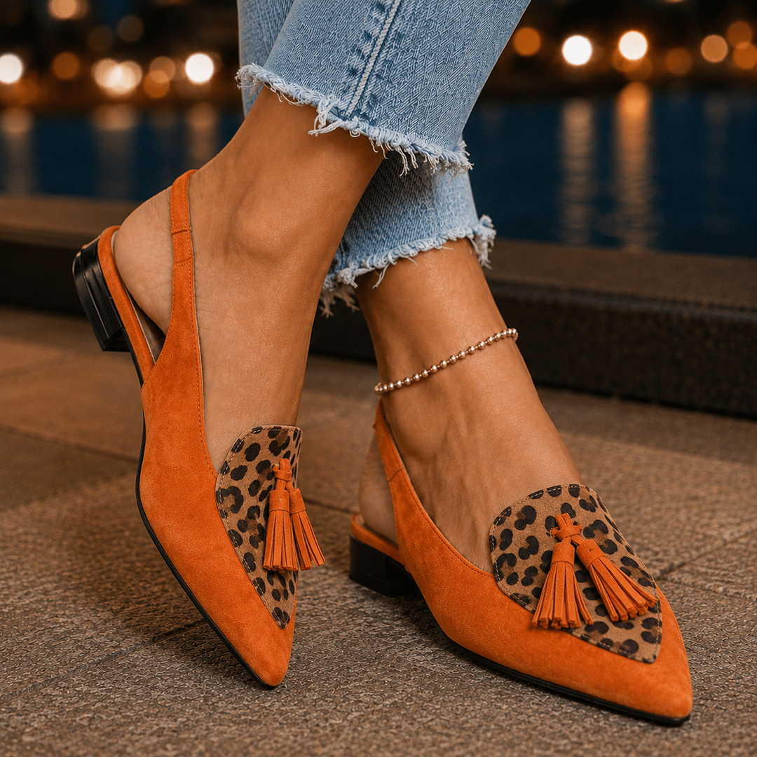 Women's Caruso Tassel Slingbacks in Pink & Green | Invictora.com