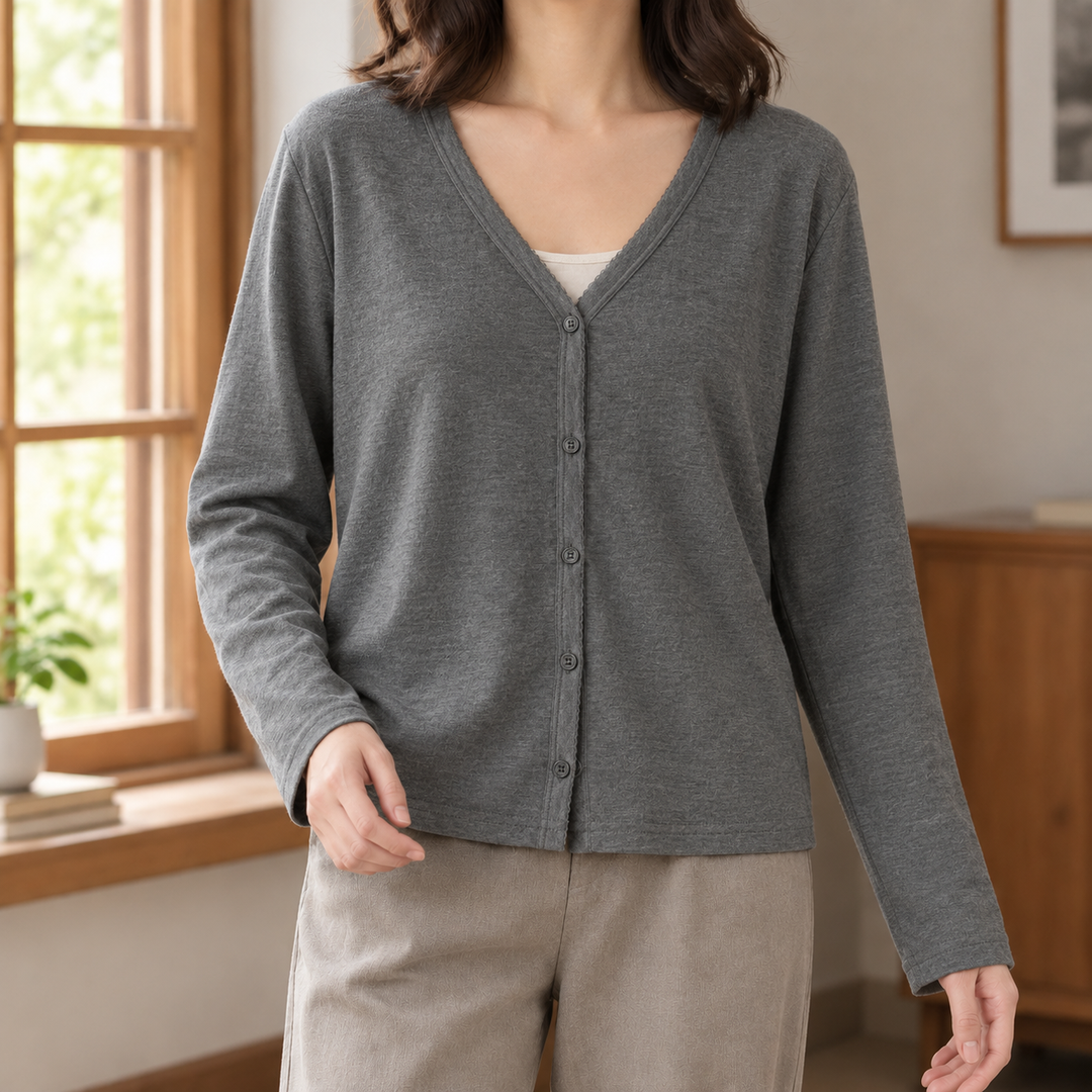 Women's Hyacinth Button Front Cardigan in Soft White | Invictora.com