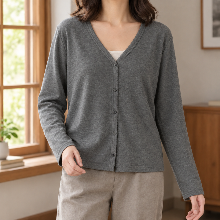 Women's Hyacinth Button Front Cardigan in Soft White | Invictora.com