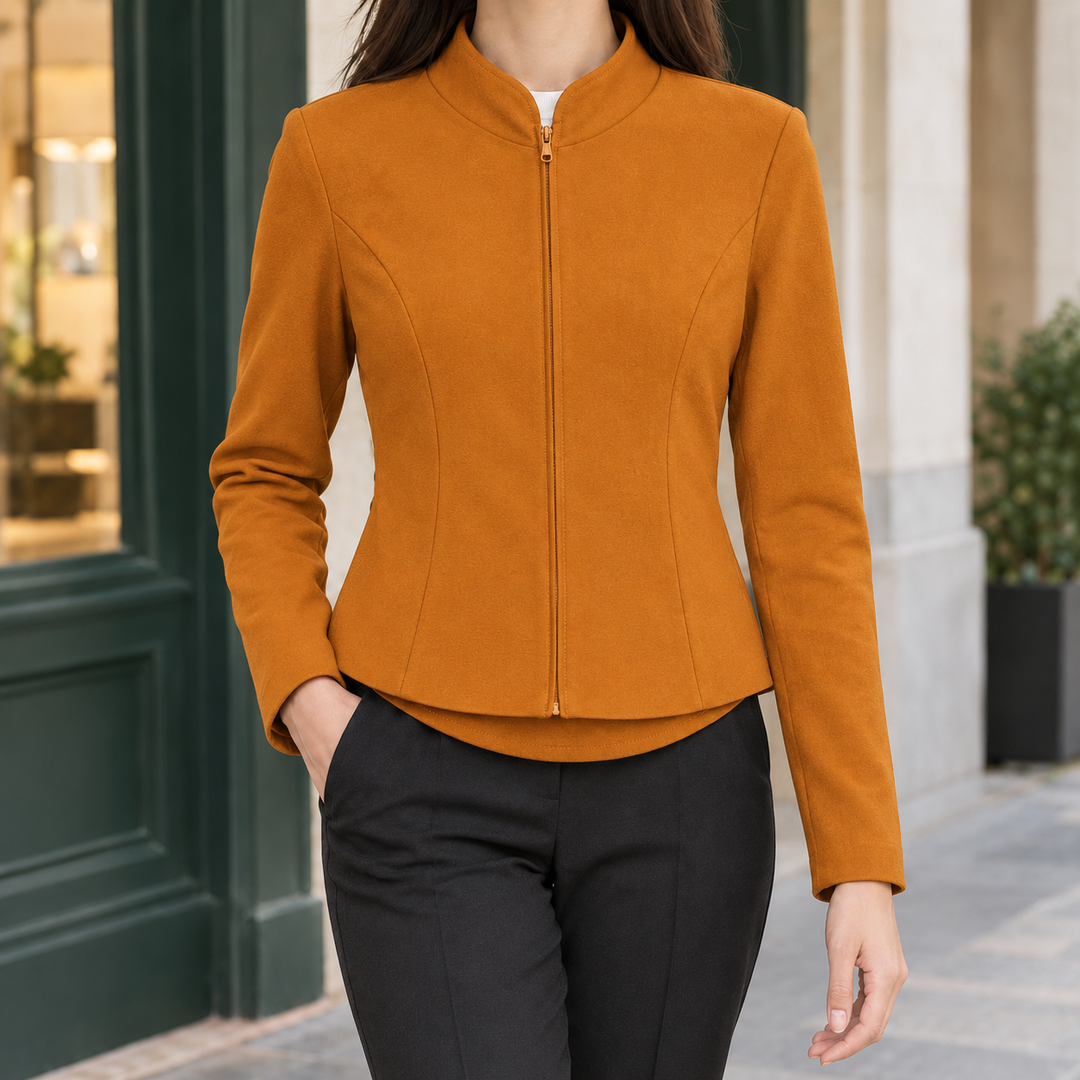 Women's Leila-Louise Stand Collar Jacket in Black | Invictora.com