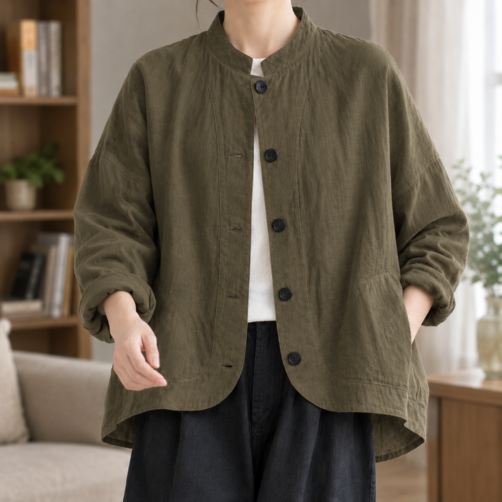 Women's Rachel Stand Collar Jacket in White | Invictora.com