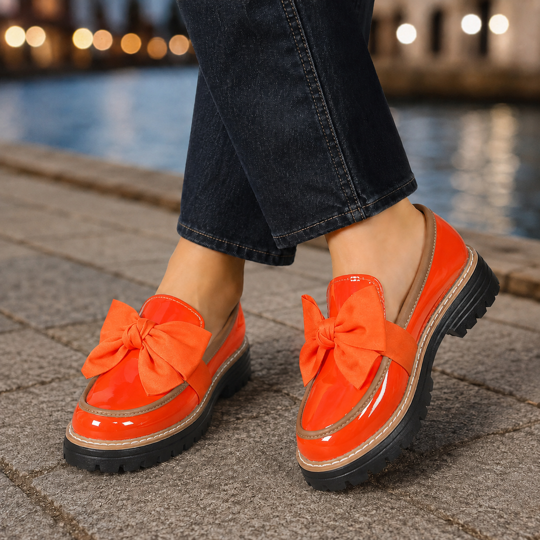 Women's Cortona Bow Loafers in Brown | Invictora.com