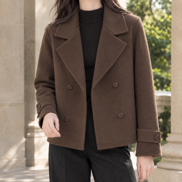 Women's Portia-Faye Double-Breasted Jacket in Cream | Invictora.com