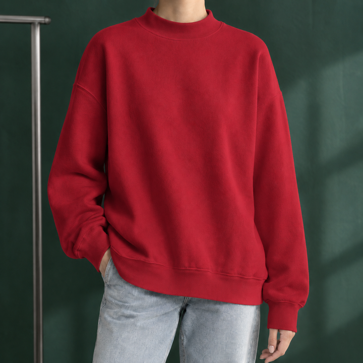 Women's Ancelin Mock Neck Sweater in White | Invictora.com