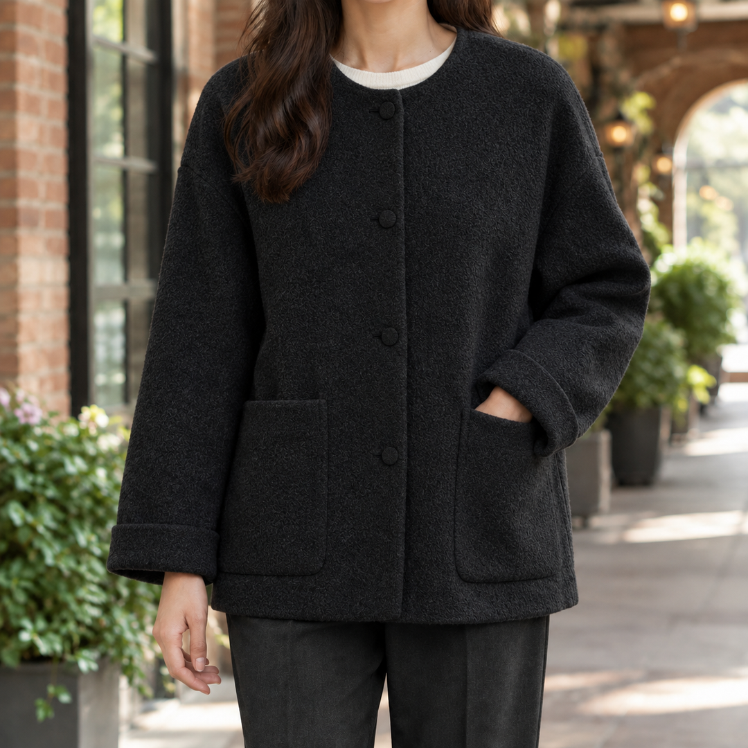 Women's Angelique-Lane Relaxed Wool Jacket in Pink | Invictora.com